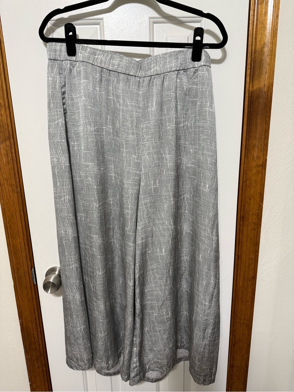 Eileen Fisher Drift Silk Organic Cotton Culotte Pants| Size Large